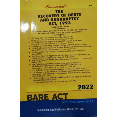 Commercial's Recovery Of Debts and Bankruptcy Act, 1993 Bare Act 2022